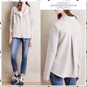 Anthropologie gray silk lined jacket